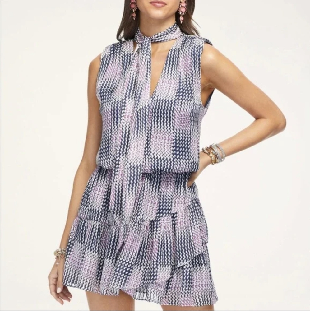 Ramy brook Dress /printed Shawnie Ruffle mini dress XS